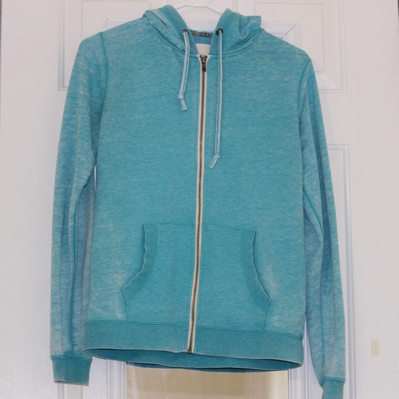 Roxy Blue Zip-Up w/ Sunset Design on Back - Picture 3 of 4